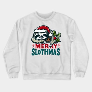 Funny Merry Slothmas Christmas Pajama for Sloth Lovers Crewneck Sweatshirt